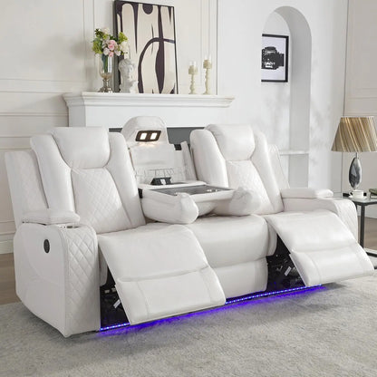 Power Reclining Sofa O Gravity, LED Floor light, Reading Light, Drop-down Table