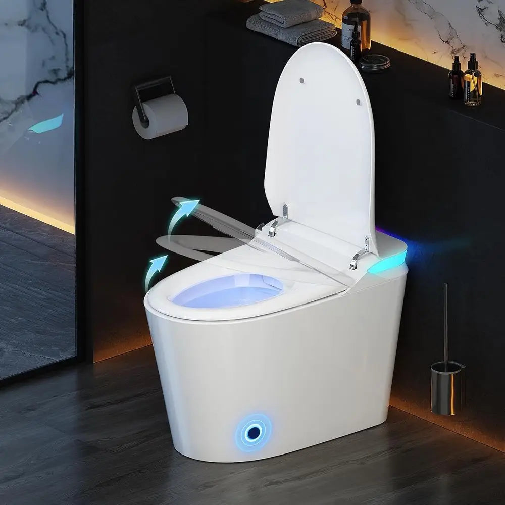 Smart Toilet with Bidet Built in, with Heated Seat and Night Light, Tankless Toilet for Bathroom, One Piece