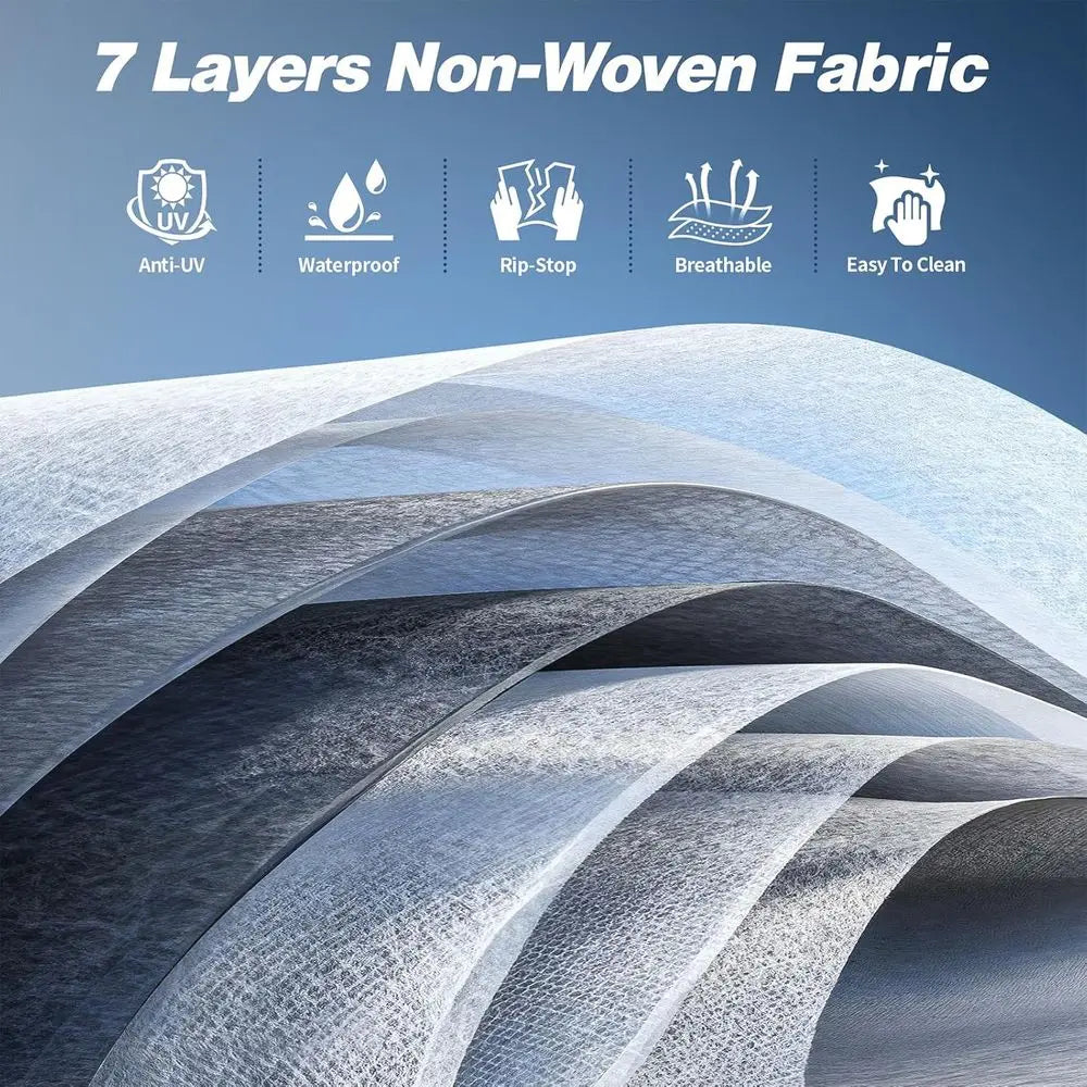 7 Layers Waterproof Camper Cover with Tongue Jack Cover, Windproof Travel Trailer Cover with Gutter Cover, Fit for 27-30ft