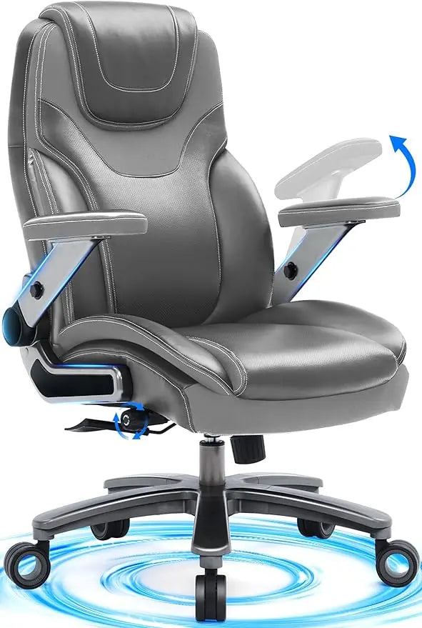 Big and Tall Office Chair , Adjustable Arms, 600lbs, Fabric and PU Leather, Ergonomic Executive Office Chair