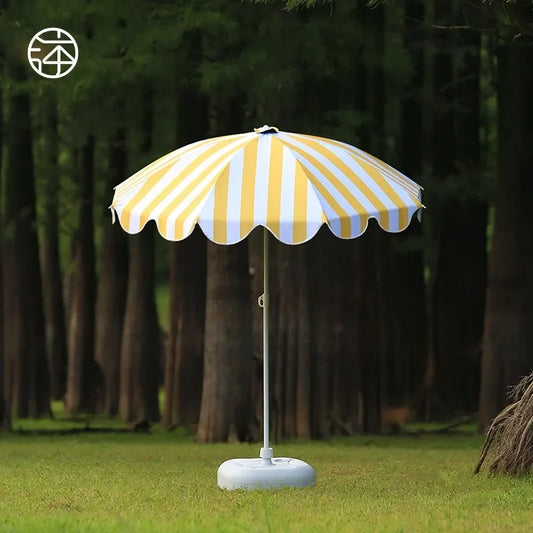 Patio Umbrella, Strip Style, Large Beach Umbrella, Outdoor, Garden Sun, Umbrella Big Size with Base