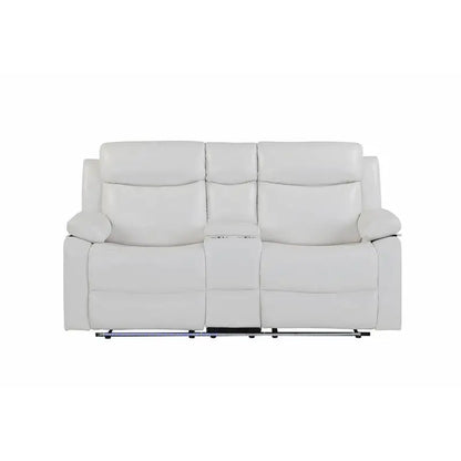 3-Piece Reclining Sofa Set with LED Lights – Sofa, Loveseat & Recliner for Living Room Comfort