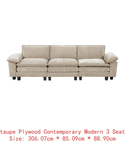 6-Piece Modular Sectional Sofa Set in Plush Chenille Upholstery- Durable Plywood