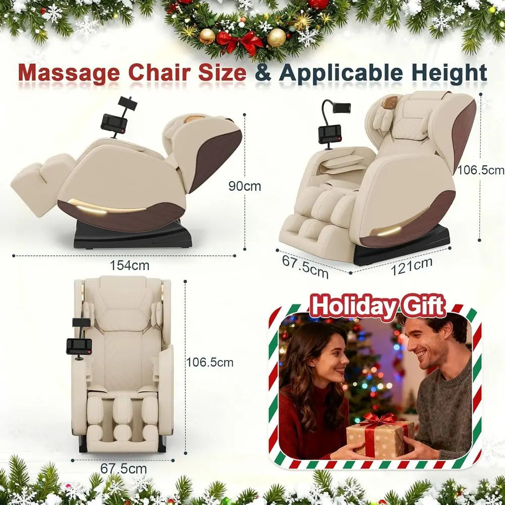 , Massage Chairs full Body and Recliner with 10 fixed Points, Zero Gravity, Wood Grain Leather, Customized