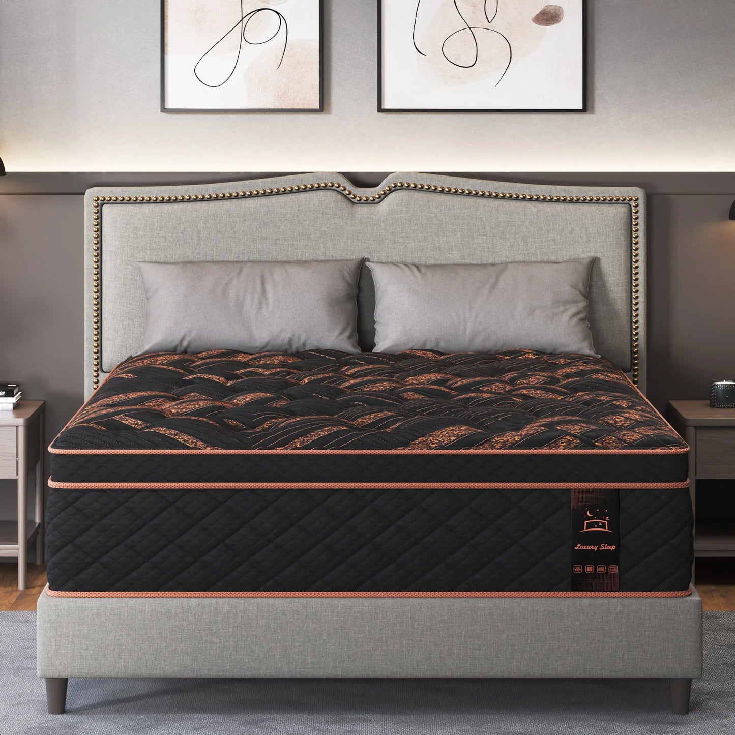 12"14" Gel Memory Foam Hybrid Pocket Spring Mattress Twin Full Queen King Bed Mattress In A Box, Medium Firm Motion Isolation