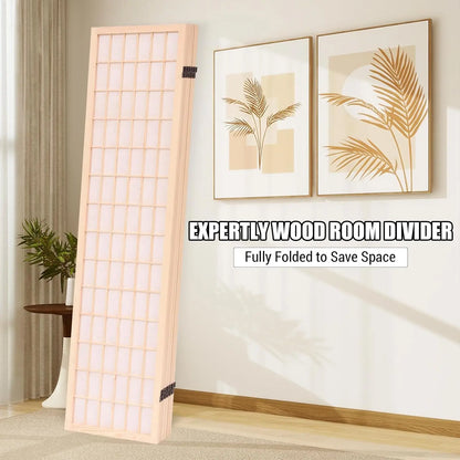 Japanese Shoji Screen Room Divider – Folding Wooden Privacy Panel for Home, Office & Garden