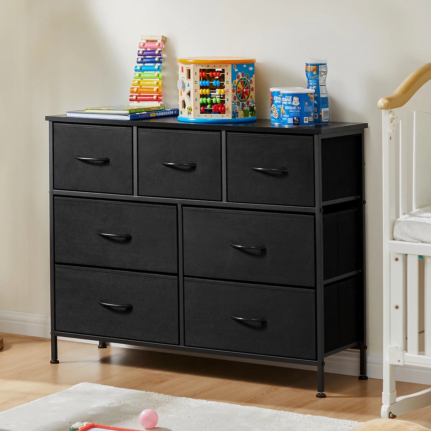 Dresser with 7 Fabric Organizer Drawers