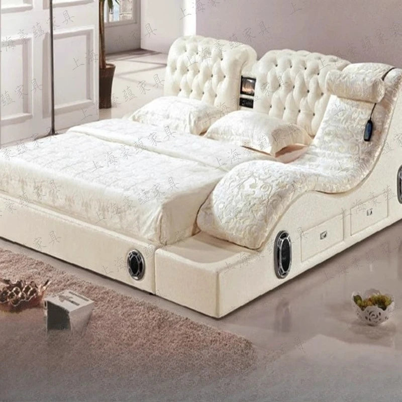 Electronic Japanese Bed Unique Massager Queen Double Smart Bed Lounge Upholstery Bedroom Furniture