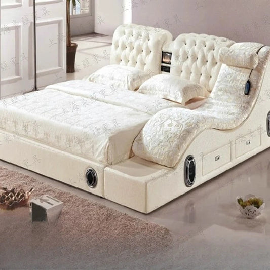 Electronic Japanese Bed Unique Massager Queen Double Smart Bed Lounge Upholstery Bedroom Furniture