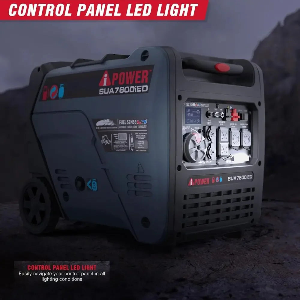 Bestseller7600W Dual Fuel Portable Inverter Generator, Electric Start, RV-Ready, EPA & CARB Certified, CO Sensor, Ideal for Home