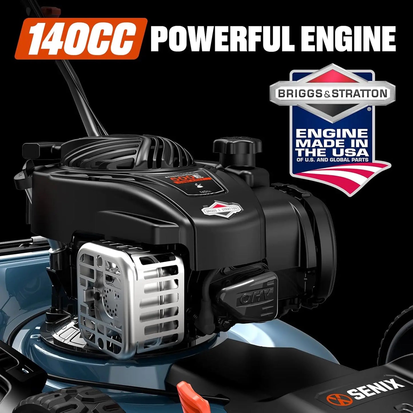 Customizable LSSG-M9 21-inch Gas Self-Propelled Lawn Mower - 140 cc 4-Cycle Briggs & Stratton Engine, Bagging, Mulching