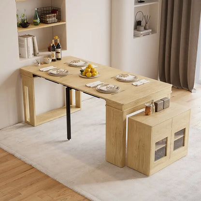 Extendable Dining Table, Rectangle Sideboard With Storage