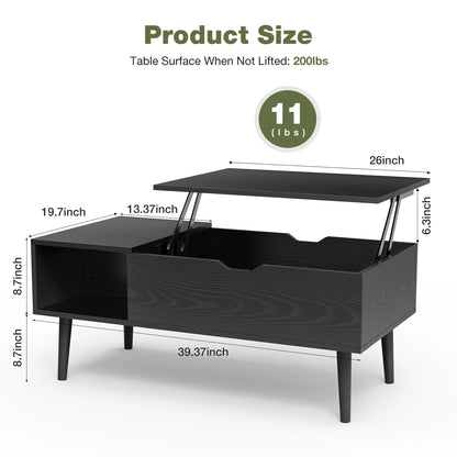 Lift Top Coffee Tables , Living Room 39.37"x19.7" Desk, Dining Tables, Adjustable Storage Shelf Easy Lift Or Lower
