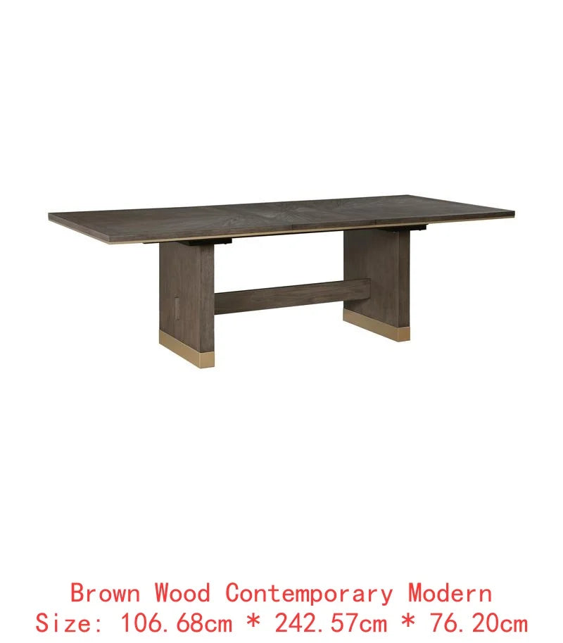 9-Piece Dining Set with Extension Table and 8 Armchairs, Upholstered Kitchen Furniture with Gold Tipping.