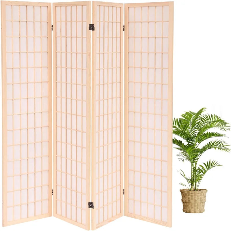 Japanese Shoji Screen Room Divider – Folding Wooden Privacy Panel for Home, Office & Garden