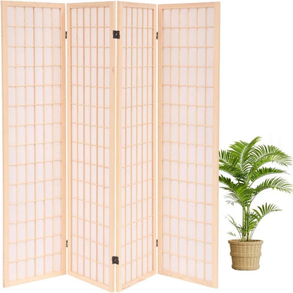 Japanese Shoji Screen Room Divider – Folding Wooden Privacy Panel for Home, Office & Garden