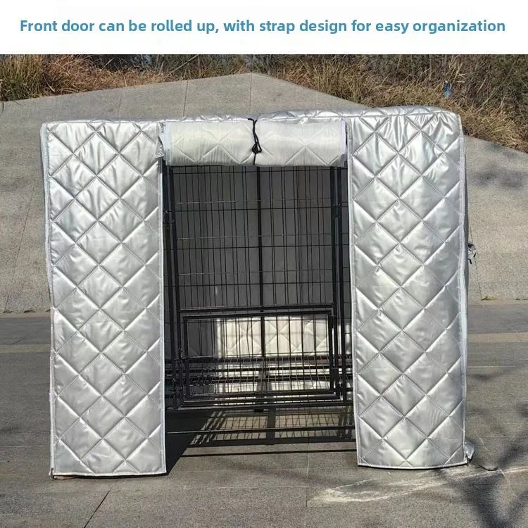 Waterproof Dog Cage Winter Outdoor shelter for Double Layer Warmth, Ox Cloth Material