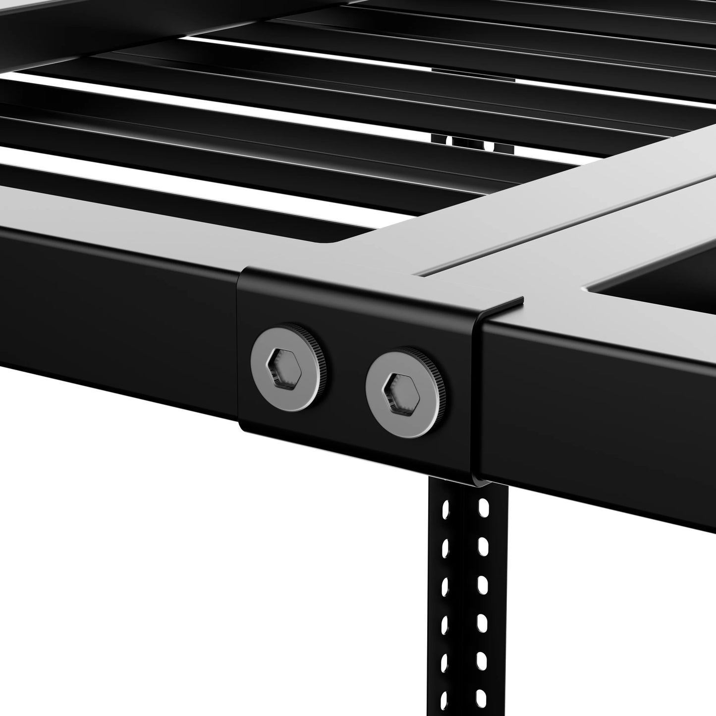 3x8 Overhead Garage Storage Rack, Heavy Duty Adjustable Ceiling Mounted 750LBS Capacity, Black