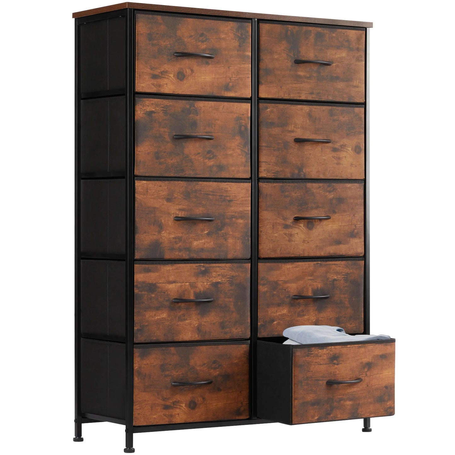10 Fabric Drawers Wardrobe Steel Frame Closet For Storage Cabinet Living Room Of Furniture