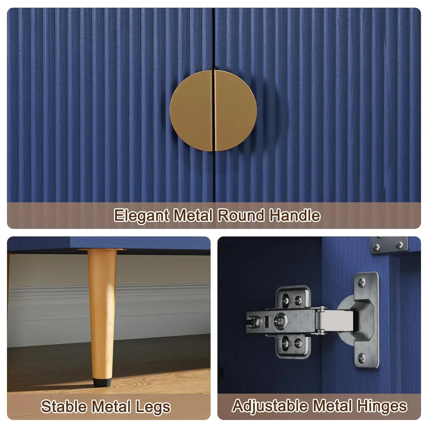 6-Tiers Shoes Cabinet with Fluted Doors, Wood Shoes Rack with Adjustable Shelves