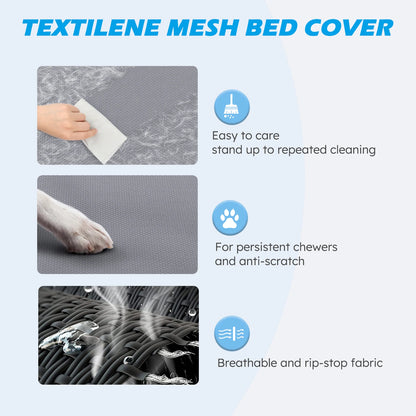 Elevated, Cooling Raised Pet Cot with Chew Proof Washable Breathable Mesh and Metal Frame, Portable