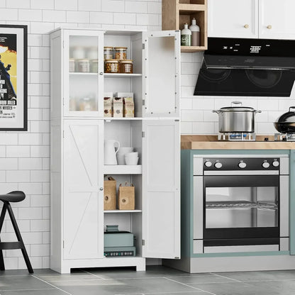 67" Tall Storage  Pantry Cabinet with Shelves for Bathroom, Kitchen, Laundry Room, Living Room, Hallway