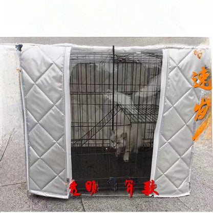 Waterproof Dog Cage Winter Outdoor shelter for Double Layer Warmth, Ox Cloth Material
