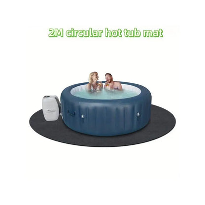 80 Inch Inflatable Hot Tub Mat, Extra Large Slip-Proof, Ground Protector for Spa Pool, Absorbent, Reusable Indoor & Outdoor