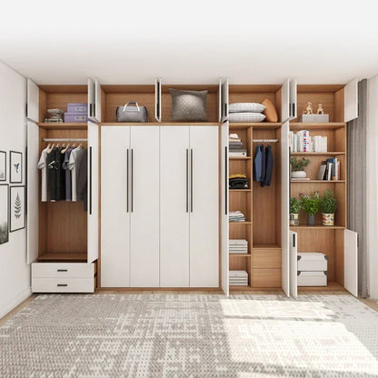 Full Murphy Bed with Closet Organizer with Drawers, Space-Saving, Hidden Bed ,for Multipurpose Room