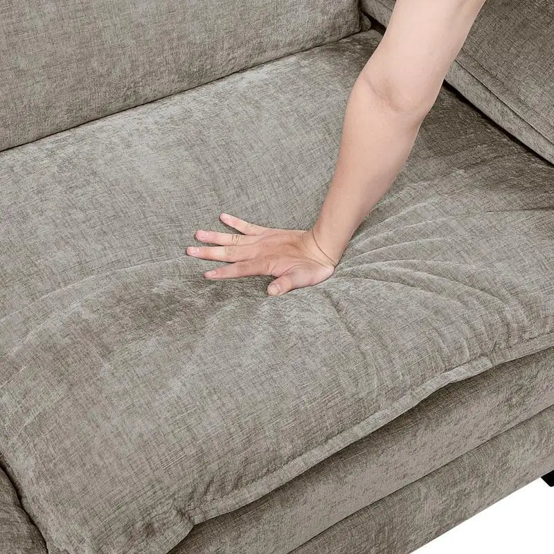 6-Piece Modular Sectional Sofa Set in Plush Chenille Upholstery- Durable Plywood