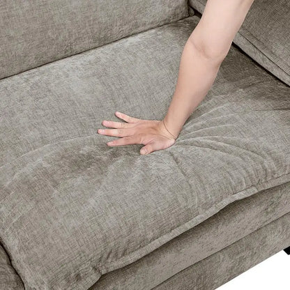 6-Piece Modular Sectional Sofa Set in Plush Chenille Upholstery- Durable Plywood