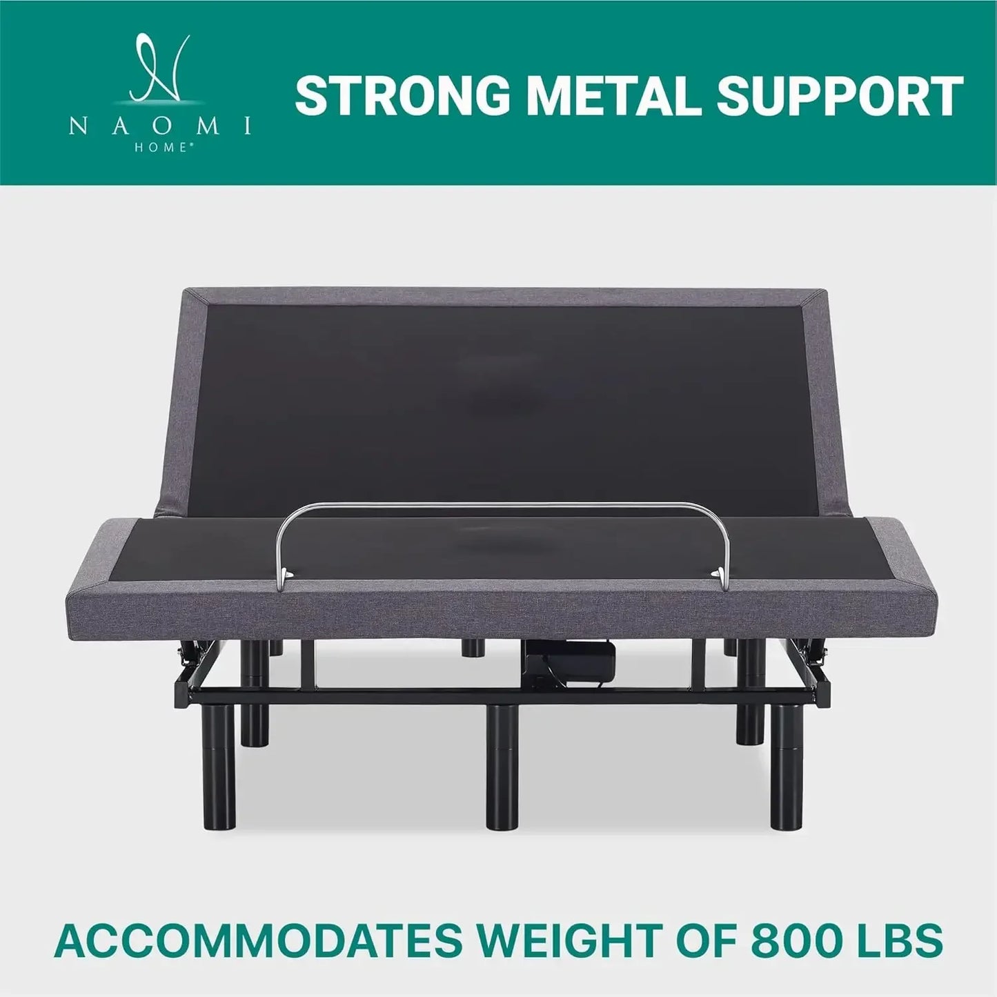 Queen Adjustable Bed Frame with Lumbar Support & Head Tilt, Foot Incline, Back & Leg Massage, USB Ports