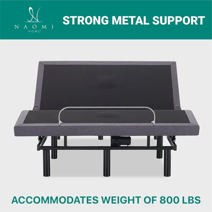 Queen Adjustable Bed Frame with Lumbar Support & Head Tilt, Foot Incline, Back & Leg Massage, USB Ports