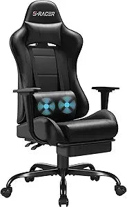 Gaming , Computer Chair with Footrest and Massage Lumbar Support, Height Adjustable