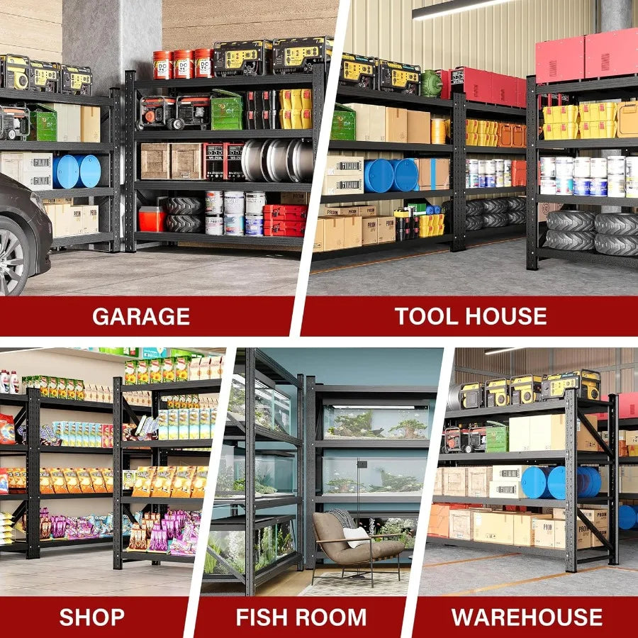 7000LBS Heavy Duty Garage Shelving Units 79 Wide Deep Storage Shelves for Industrial Workshop, Warehouse