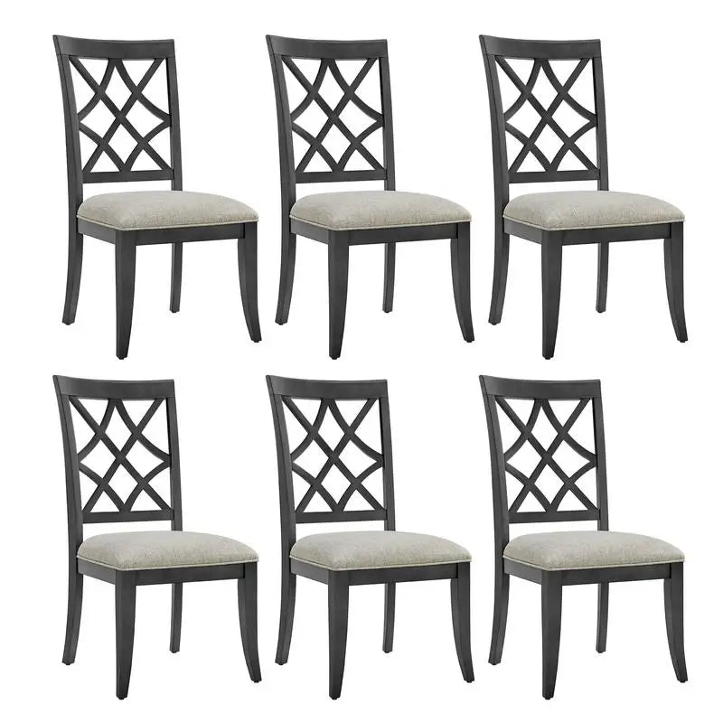 Extendable 7-Piece Retro Wooden Dining Set for 6, Curved Table & Upholstered Chairs