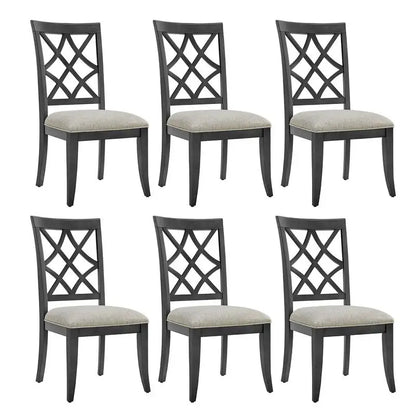 Extendable 7-Piece Retro Wooden Dining Set for 6, Curved Table & Upholstered Chairs