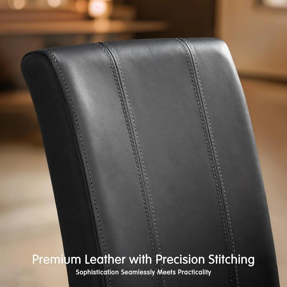 Set of 4, Faux Leather Dining Room Chairs, Upholstered Parsons Chairs, Side Chair