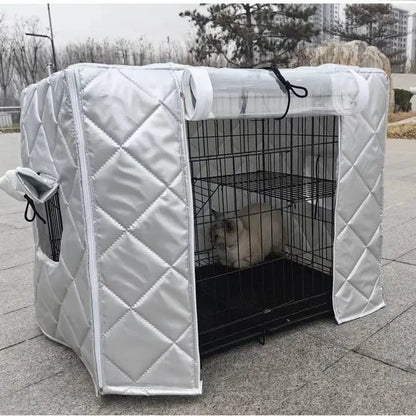 Waterproof Dog Cage Winter Outdoor shelter for Double Layer Warmth, Ox Cloth Material