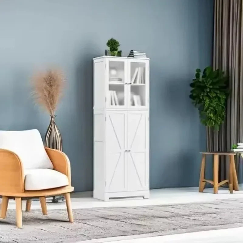 67" Tall Storage  Pantry Cabinet with Shelves for Bathroom, Kitchen, Laundry Room, Living Room, Hallway