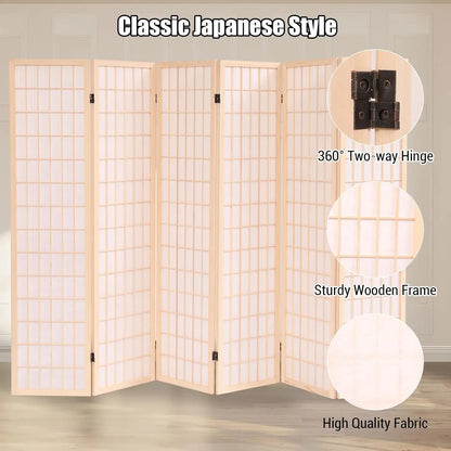 Japanese Shoji Screen Room Divider – Folding Wooden Privacy Panel for Home, Office & Garden