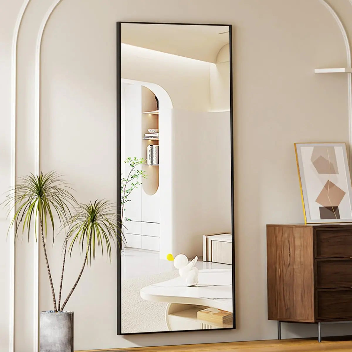 64"x21" Floor Mirror Full Length,  with Stand, Leaning, Standing or Hanging Horizontally Vertically