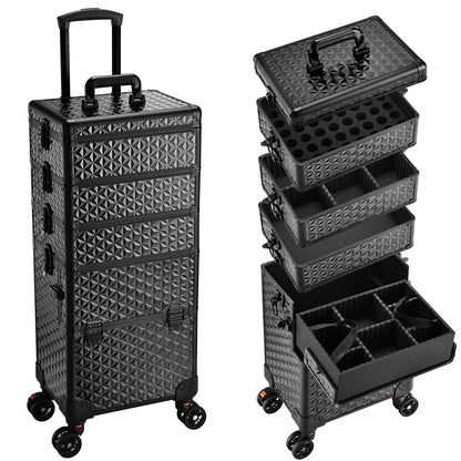 Cosmetology Case On Wheels Professional Makeup Case Cosmetic Briefcase With Wheels