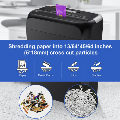 6-Sheet Cross Cut Paper Shredder, 3.4 Gal -Wastebasket
