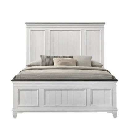 Shiplap Panel Queen Bed Set with Dresser, Mirror, and 2 Nightstands for a Cozy Bedroom