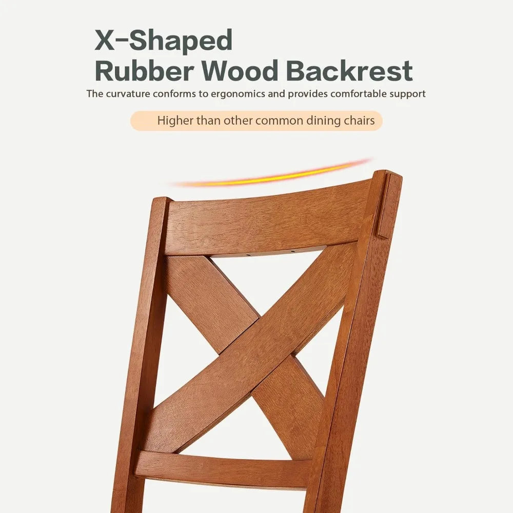 Set of 2, Modern Farmhouse Upholstered Dining Room Chair, Cross Back Solid Wood Sea