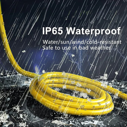 100 Ft 12/3 Gauge Heavy Duty Outdoor Extension Cord Waterproof With Lighted, Flexible Cold Weather 3 Prong Electric Cord Outside