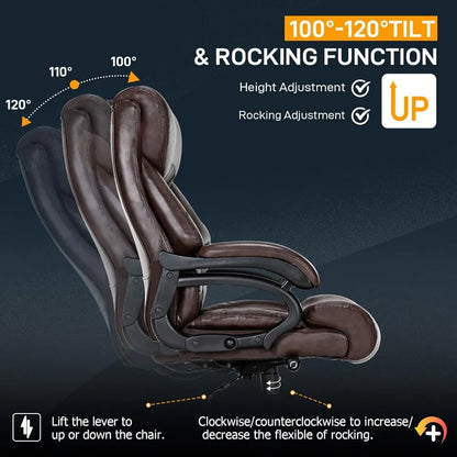 Big and Tall Office Chair for Heavy People, 500LBS High Back Extra Wide Heavy Duty Executive Office Chair