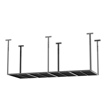 3x8 Overhead Garage Storage Rack, Heavy Duty Adjustable Ceiling Mounted 750LBS Capacity, Black