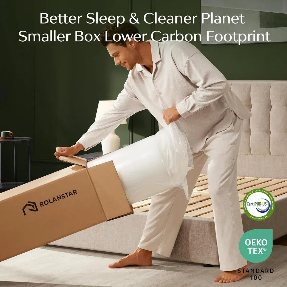 6 Inch Gel Memory Foam Mattress in a Box, Fiberglass Free, Breathable for Cooler Sleep Supportive & Pressure Relief, Customized